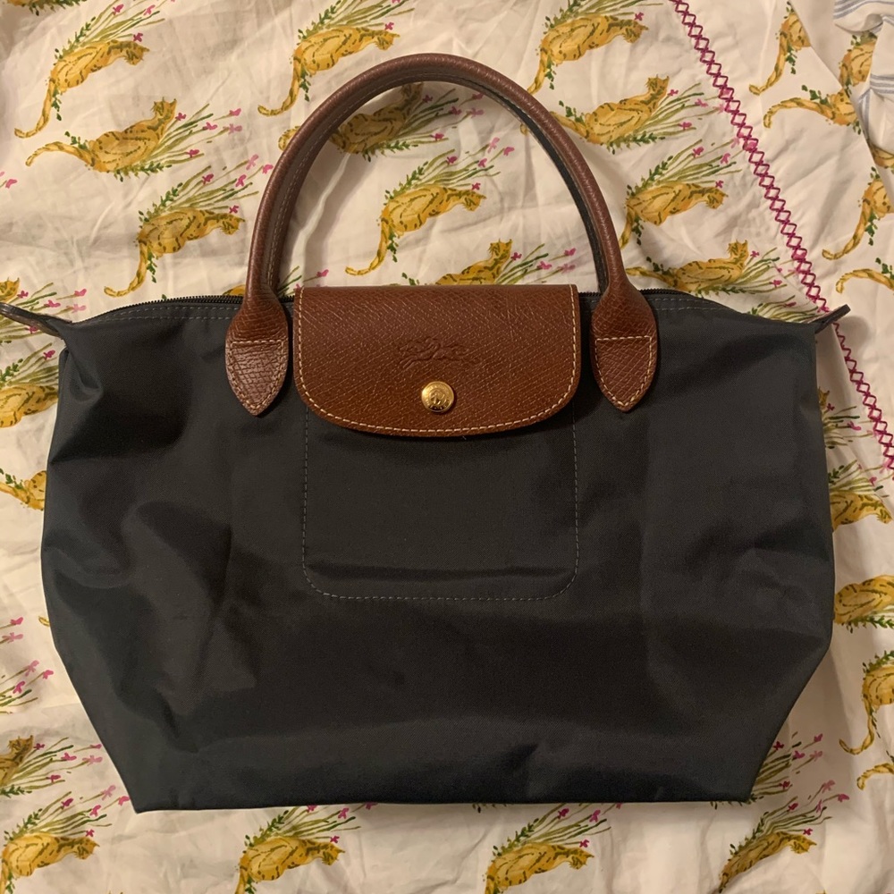Longchamp Le Pliage Small top handle tote (grey)